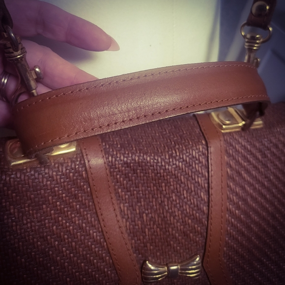 RARE Patricia Nash Giulietta Tan Leather Tote Woven Satchel. Made In ITALY - Picture 8 of 16